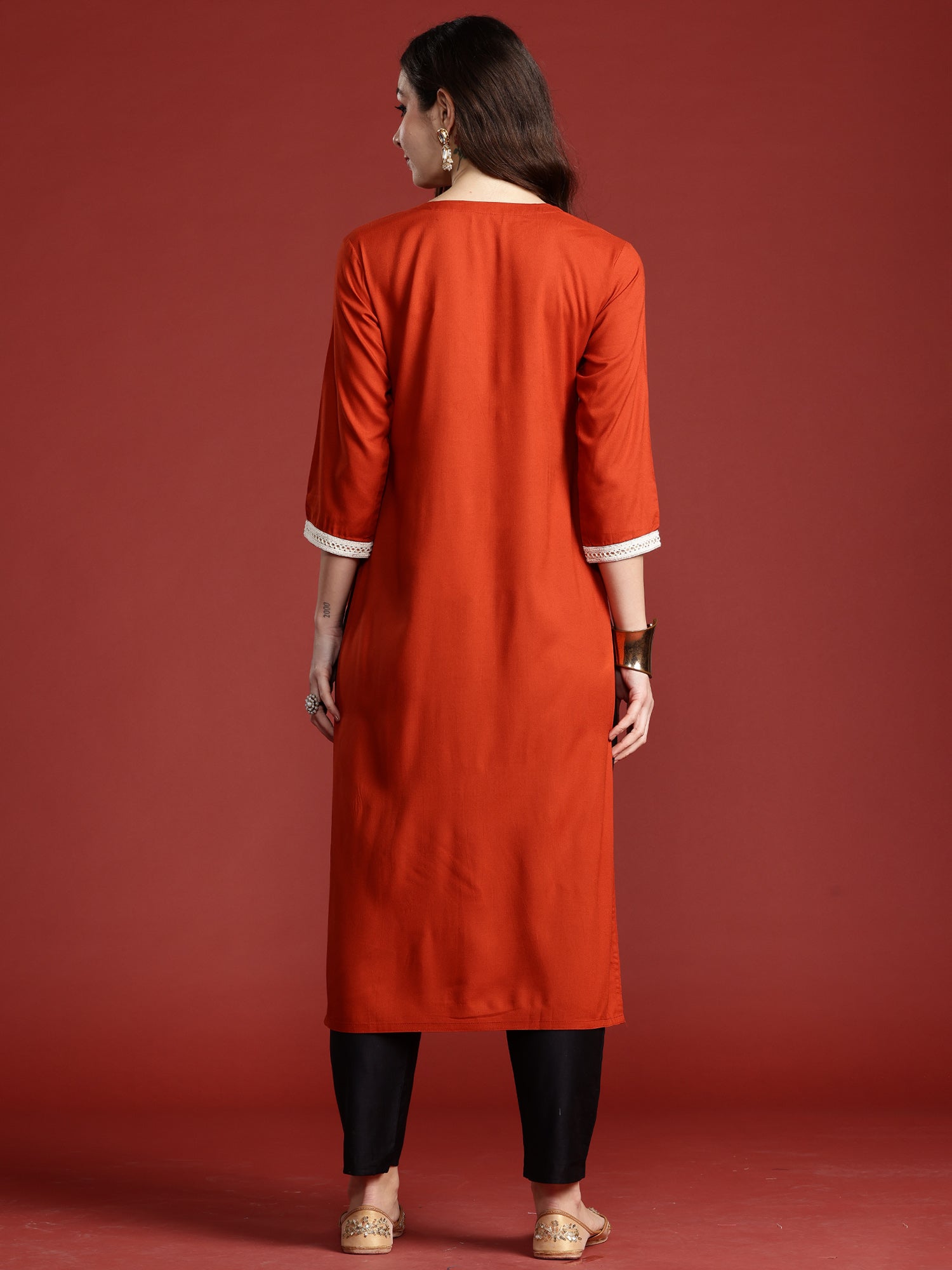 indo era, suit, kurta set for women, indo era kurta, kurta sets for ladies, summer dresses for women, 3 piece suit, cotton kurta set for women, new arrivals, women kurti plazo set, women in suit, kurta suit, floral kurta, short suit, spring summer, Rust kurta