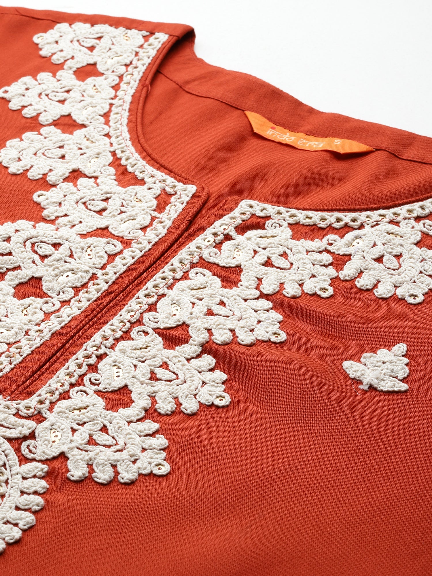 indo era, suit, kurta set for women, indo era kurta, kurta sets for ladies, summer dresses for women, 3 piece suit, cotton kurta set for women, new arrivals, women kurti plazo set, women in suit, kurta suit, floral kurta, short suit, spring summer, Rust kurta
