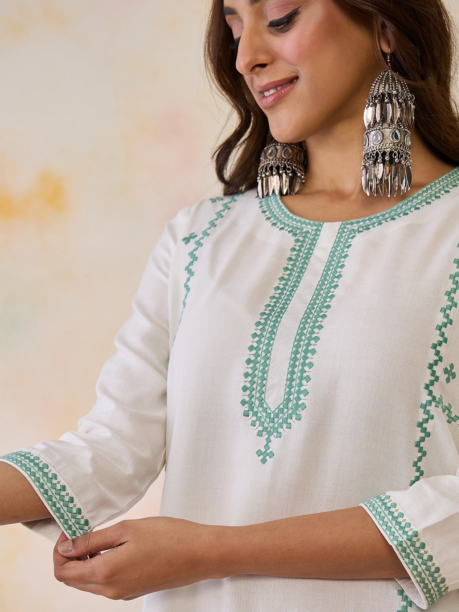 indo era, indo era kurta set, indo era suit, Kurta Set, Kurta set for women, cotton kurta set, indo era kurta set for women, Anarkali Kurta Set, Palazzo Kurta Set, Sleeveless Kurta, Embroidered Kurta, New Arrivals, Work wear, Dress, Best seller, Heeramandi dress, Summer sale, Summer suit, Wedding collection, Special offer, plus size, Spring summer, party wear, Summer Special, Printed Kurta, wedding wear, outfit ideas, Straight Kurta, Cotton Outfit, A line dress, dress for women,White kurta set