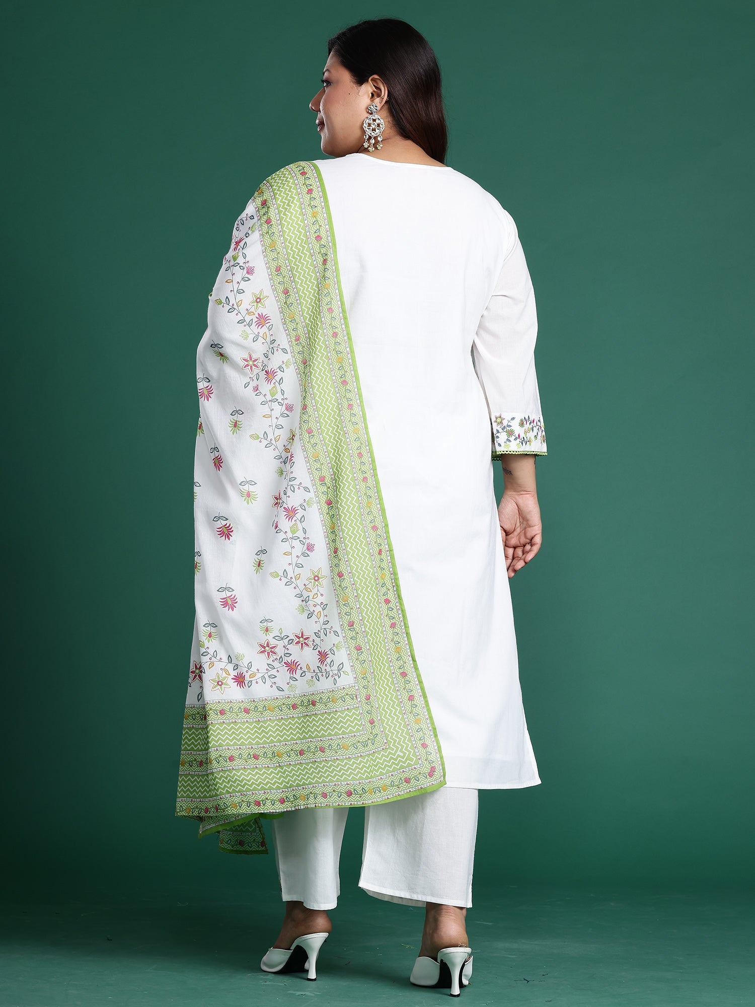 indo era, suit, kurta set for women, indo era kurta, kurta sets for ladies, summer dresses for women, 3 piece suit, cotton kurta set for women, new arrivals, women kurti plazo set, women in suit, kurta suit, floral kurta, short suit, spring summer, White suit
