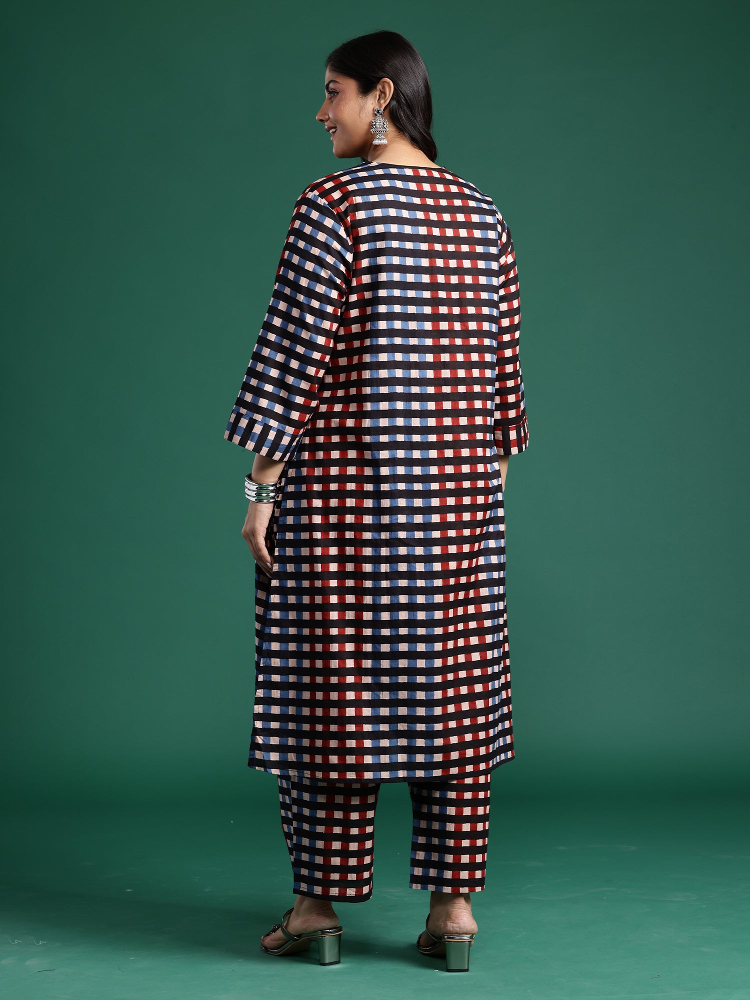 Plus Size Multi Printed Straight Kurta Trousers set