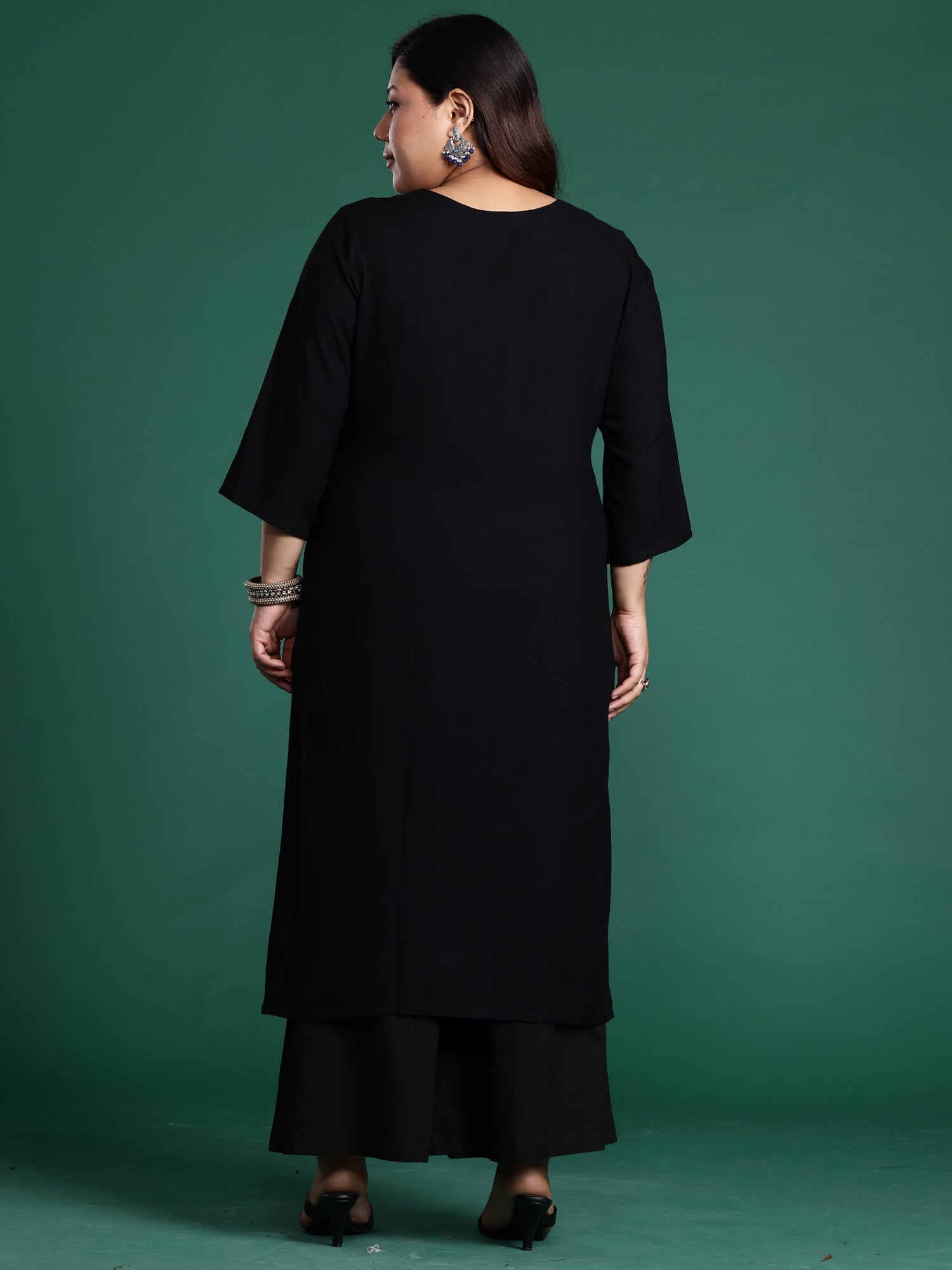 indo era, suit, kurta set for women, indo era kurta, kurta sets for ladies, summer dresses for women, 3 piece suit, cotton kurta set for women, new arrivals, women kurti plazo set, women in suit, kurta suit, floral kurta, short suit, spring summer, Black kurta