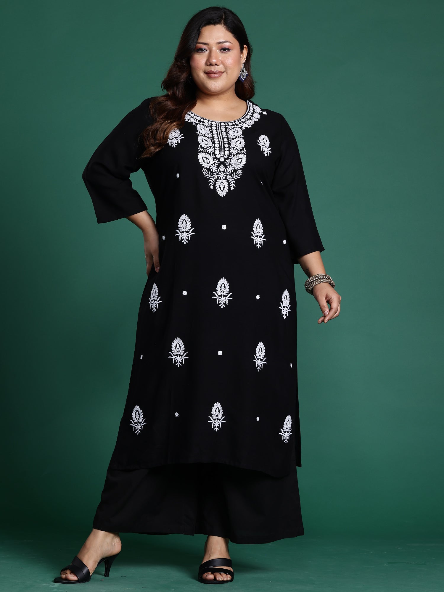 indo era, suit, kurta set for women, indo era kurta, kurta sets for ladies, summer dresses for women, 3 piece suit, cotton kurta set for women, new arrivals, women kurti plazo set, women in suit, kurta suit, floral kurta, short suit, spring summer, Black kurta