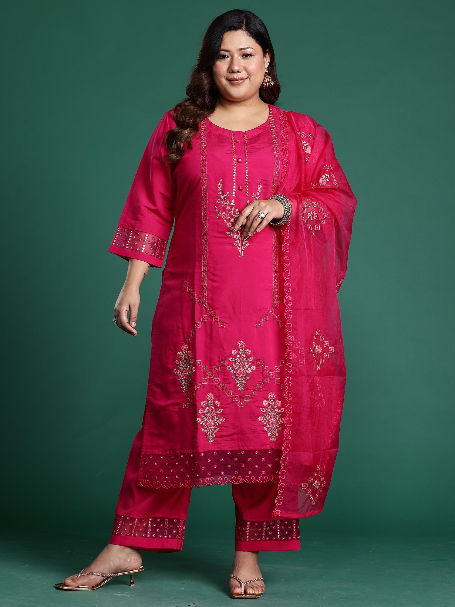 indo era, suit, kurta set for women, indo era kurta, kurta sets for ladies, summer dresses for women, 3 piece suit, cotton kurta set for women, new arrivals, women kurti plazo set, women in suit, kurta suit, floral kurta, short suit, spring summer, Pink suit