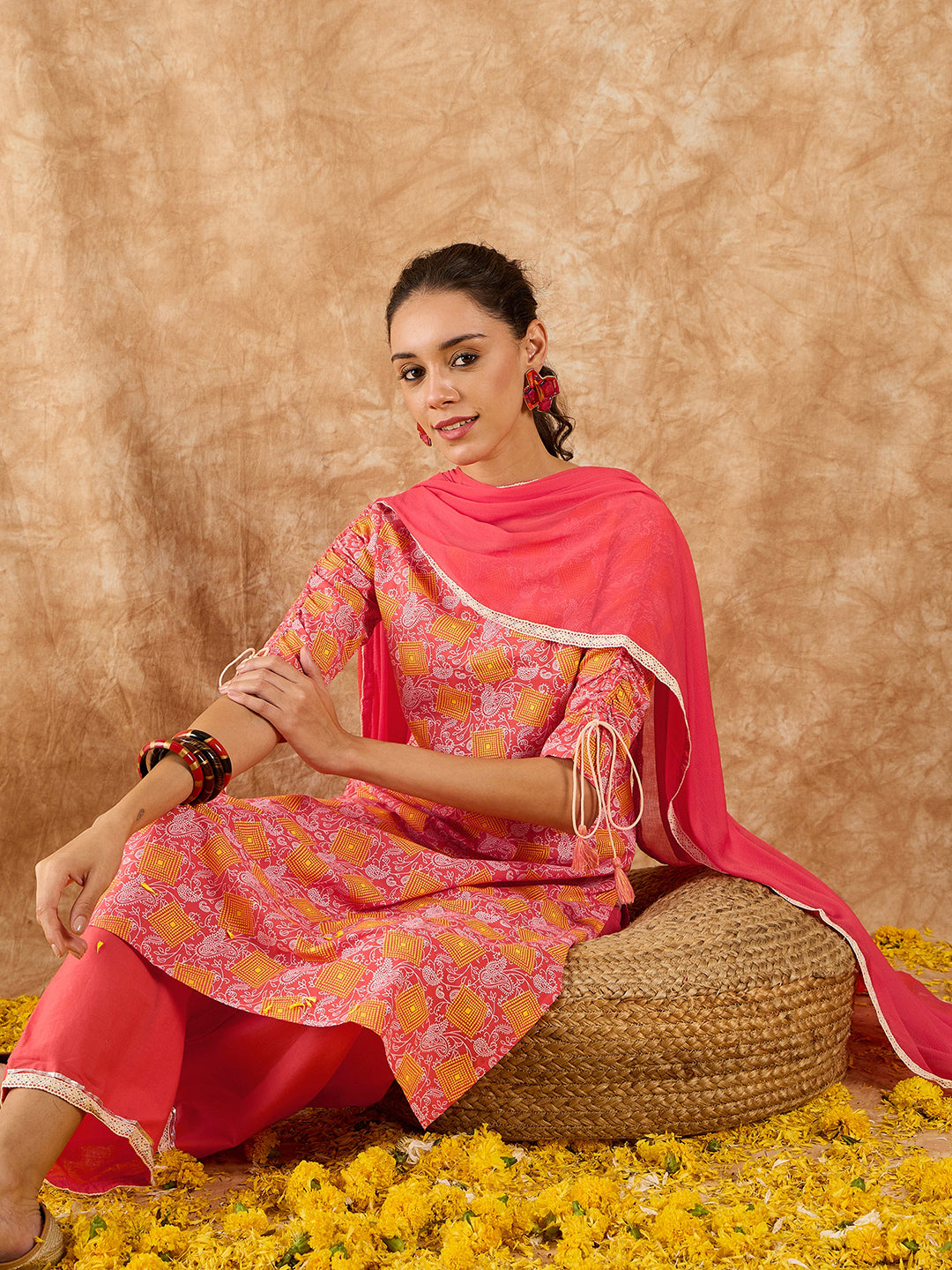 Pink Kurta Sets  For women,indo era, indoera, kurta set for women, women kurta set, women suit, summer wear for women, cotton suit set, women cotton kurta, cotton kurta with dupatta
