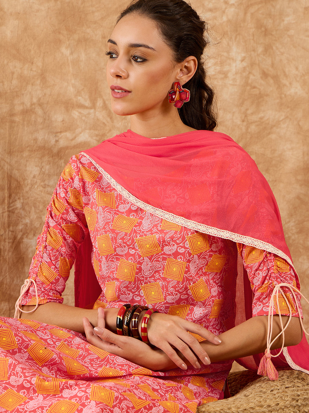 Pink Kurta Sets  For women,indo era, indoera, kurta set for women, women kurta set, women suit, summer wear for women, cotton suit set, women cotton kurta, cotton kurta with dupatta
