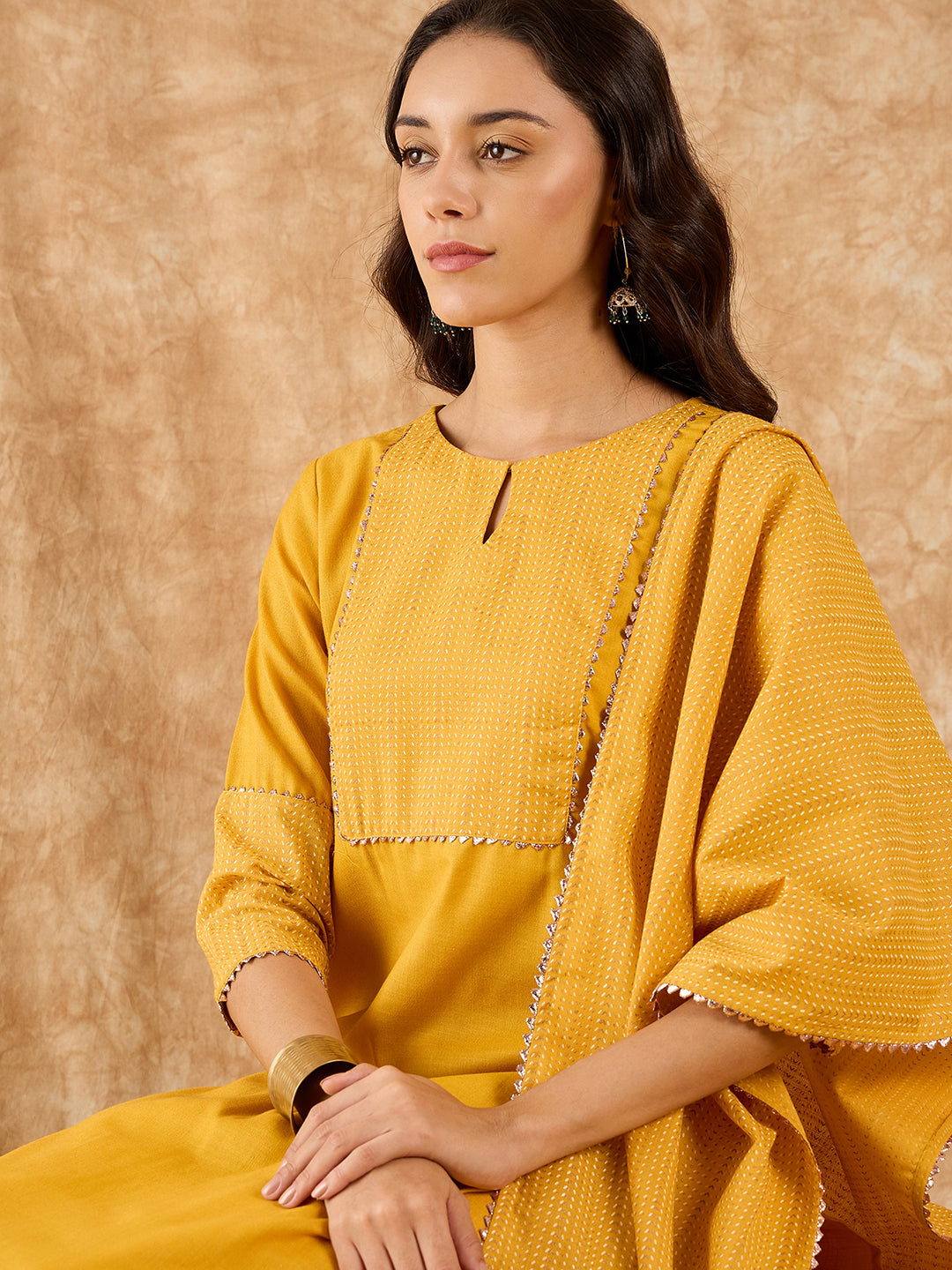 Yellow Kurta Sets  For women,indo era, indoera, kurta set for women, women kurta set, women suit, summer wear for women, festive suit for women, mother's day outfit, dress for mother, mother's day special, kurta set for women, kurta for women, kurta trouser and dupatta