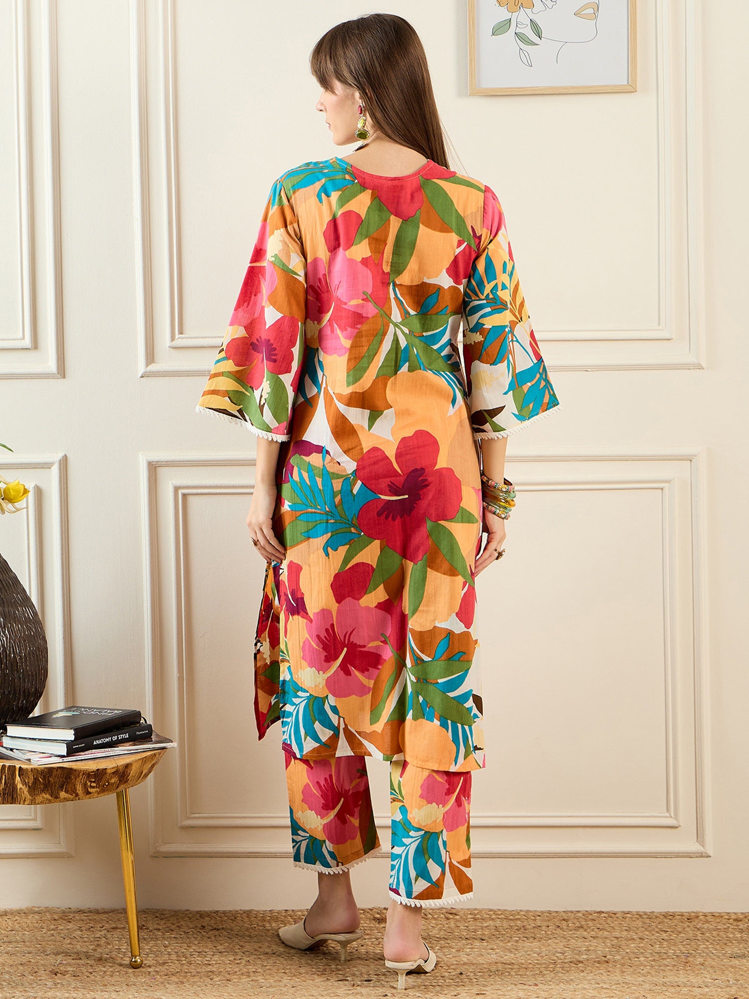 Indo Era Multi Printed Straight Kurta Trousers set