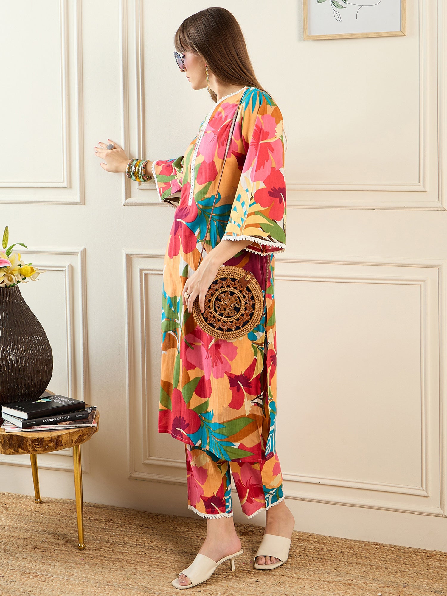 Indo Era Multi Printed Straight Kurta Trousers set