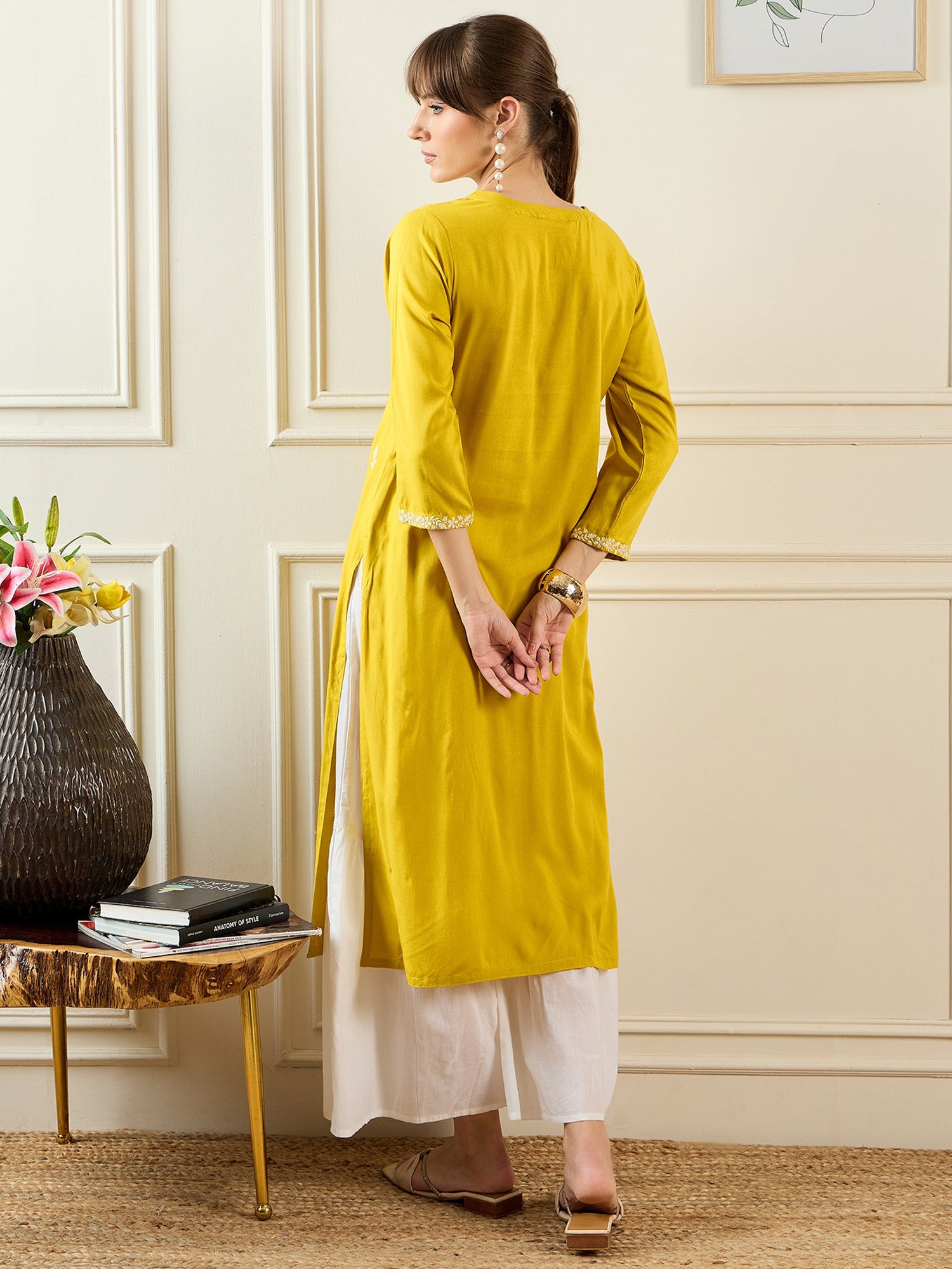 Yellow Kurtas  For women,indo era, indoera, kurta set for women, women kurta set, women suit, summer wear for women, festive suit for women, mother's day outfit, dress for mother, mother's day special, kurta set for women, kurta for women, kurta trouser and dupatta