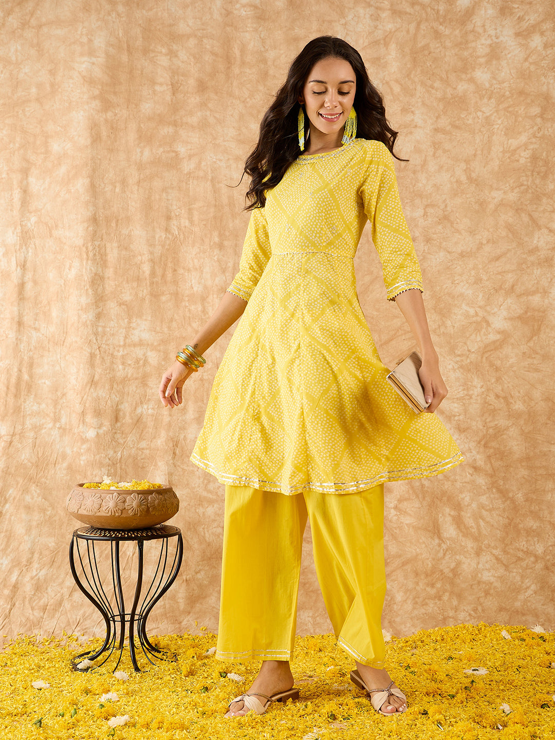 Yellow Kurta Sets  For women,indo era, indoera, kurta set for women, women kurta set, women suit, summer wear for women, festive suit for women, mother's day outfit, dress for mother, mother's day special, kurta set for women, kurta for women, kurta trouser and dupatta