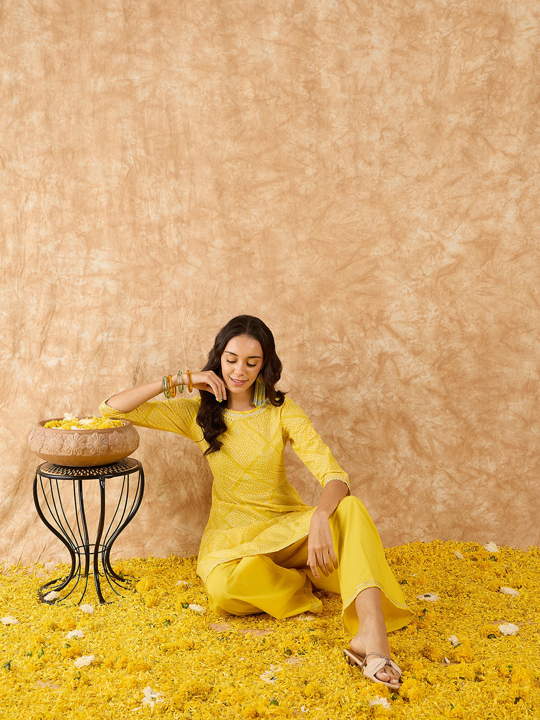 Yellow Kurta Sets  For women,indo era, indoera, kurta set for women, women kurta set, women suit, summer wear for women, festive suit for women, mother's day outfit, dress for mother, mother's day special, kurta set for women, kurta for women, kurta trouser and dupatta