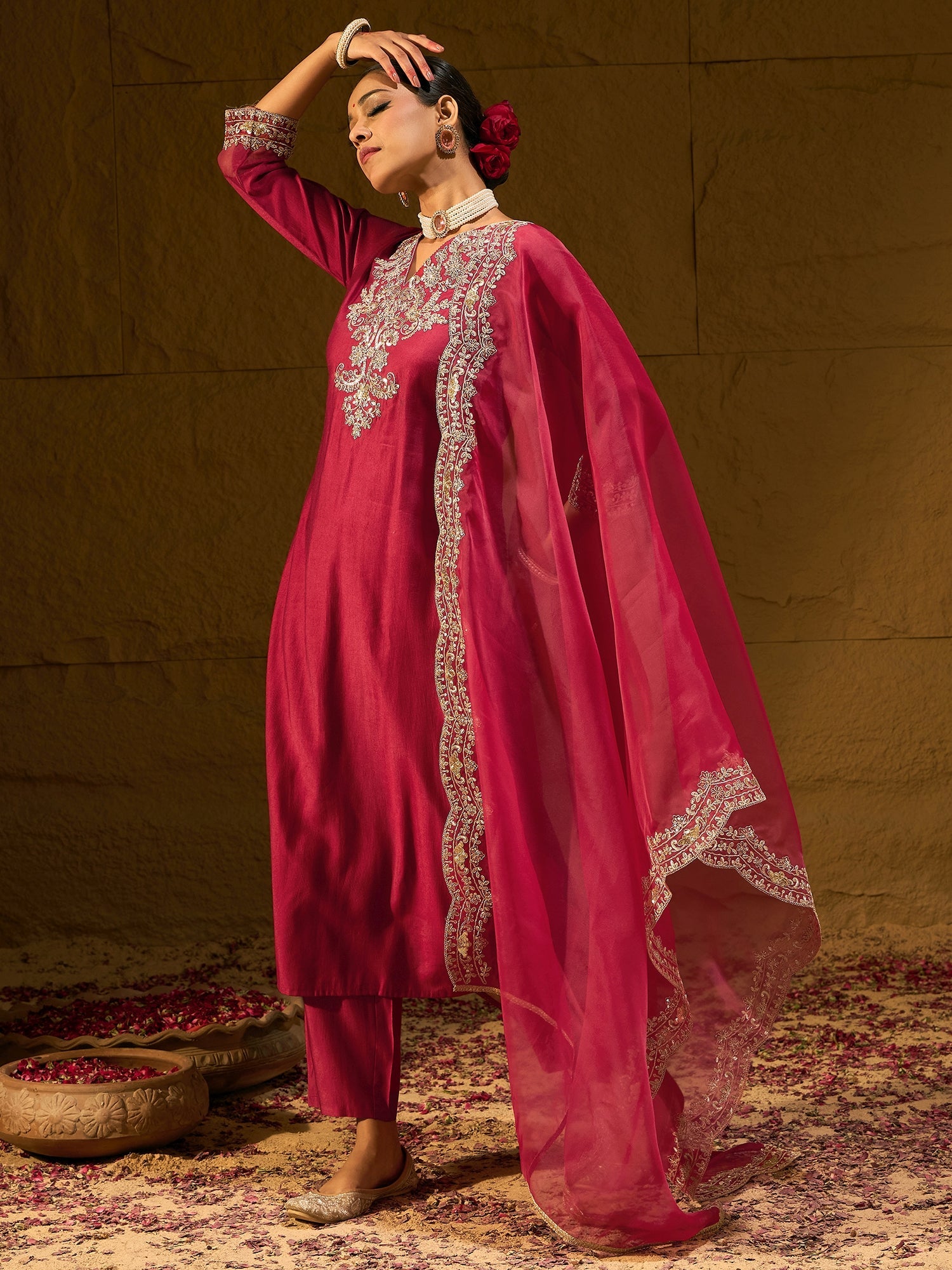 Red Kurta Sets  For women,indo era, indoera, kurta set for women, women kurta set, women suit, summer wear for women, festive suit for women, mother's day outfit, dress for mother, mother's day special, kurta set for women, kurta for women, kurta trouser and dupatta
