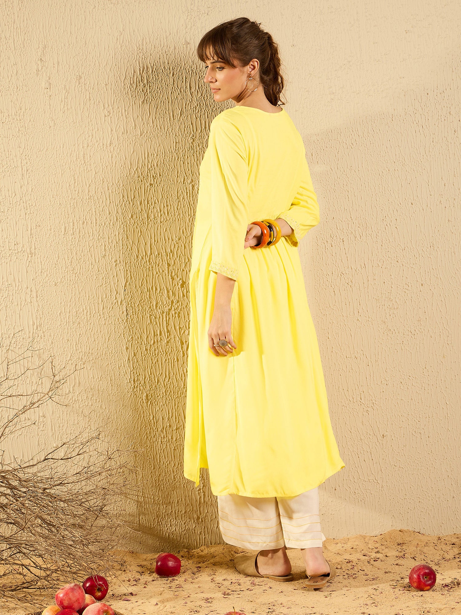 Yellow Kurtas  For women,indo era, indoera, kurta set for women, women kurta set, women suit, summer wear for women, festive suit for women, mother's day outfit, dress for mother, mother's day special, kurta set for women, kurta for women, kurta trouser and dupatta