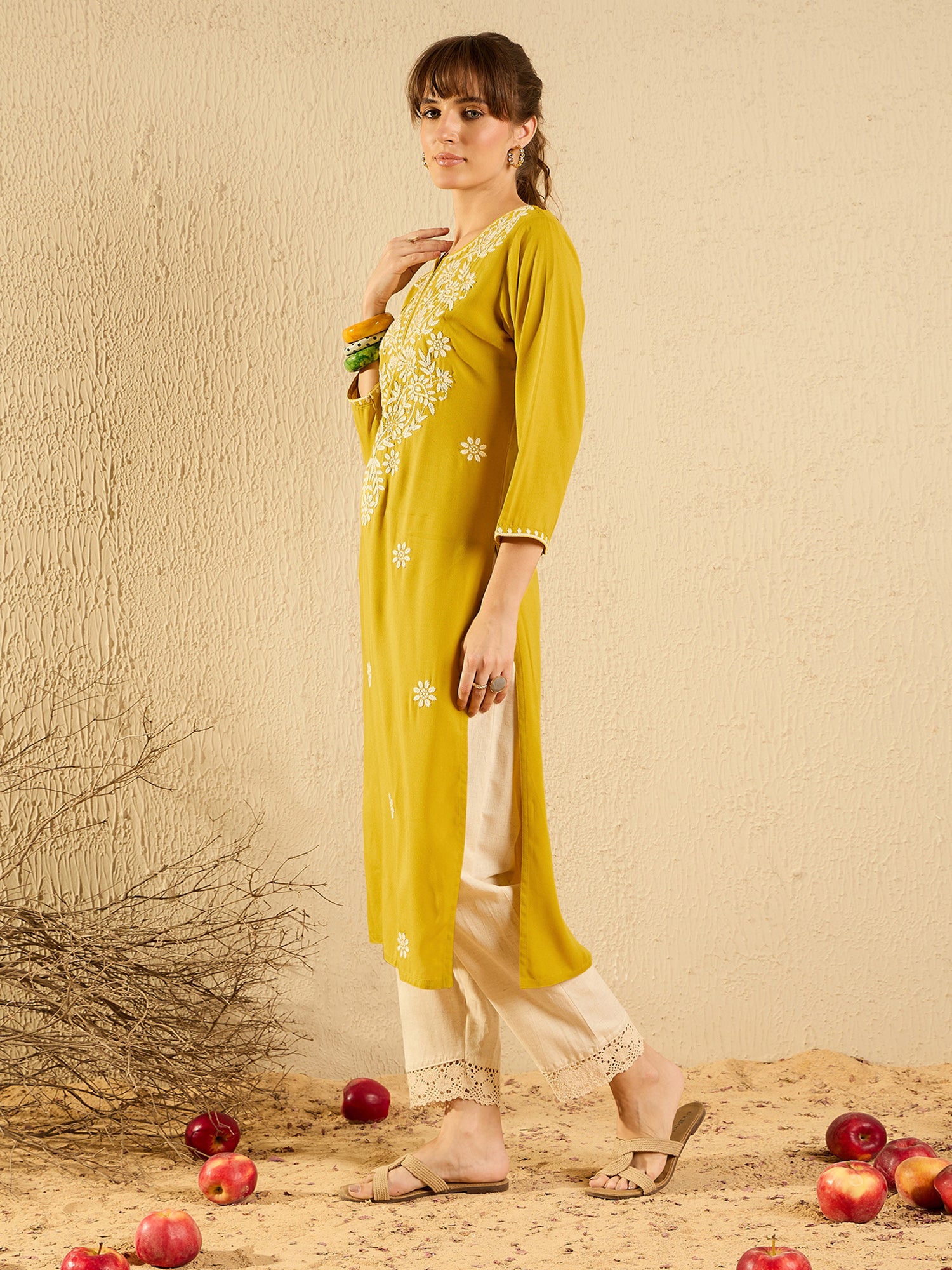 Yellow Kurtas  For women,indo era, indoera, kurta set for women, women kurta set, women suit, summer wear for women, festive suit for women, mother's day outfit, dress for mother, mother's day special, kurta set for women, kurta for women, kurta trouser and dupatta