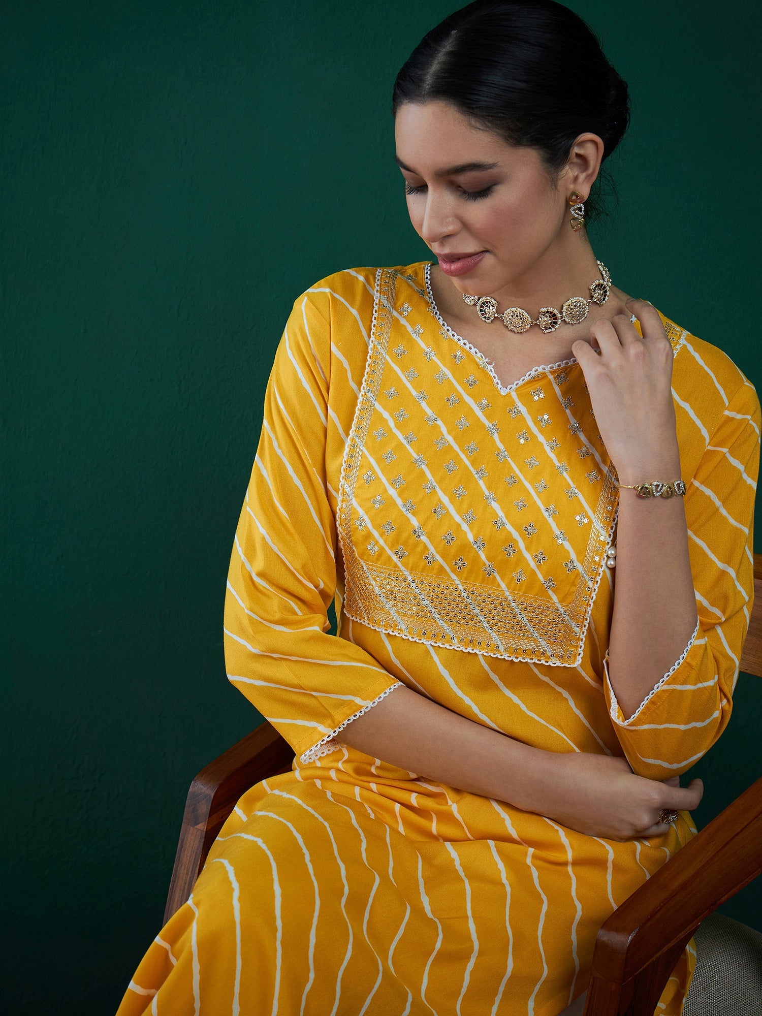 Yellow Kurtas  For women,indo era, indoera, kurta set for women, women kurta set, women suit, summer wear for women, festive suit for women, mother's day outfit, dress for mother, mother's day special, kurta set for women, kurta for women, kurta trouser and dupatta