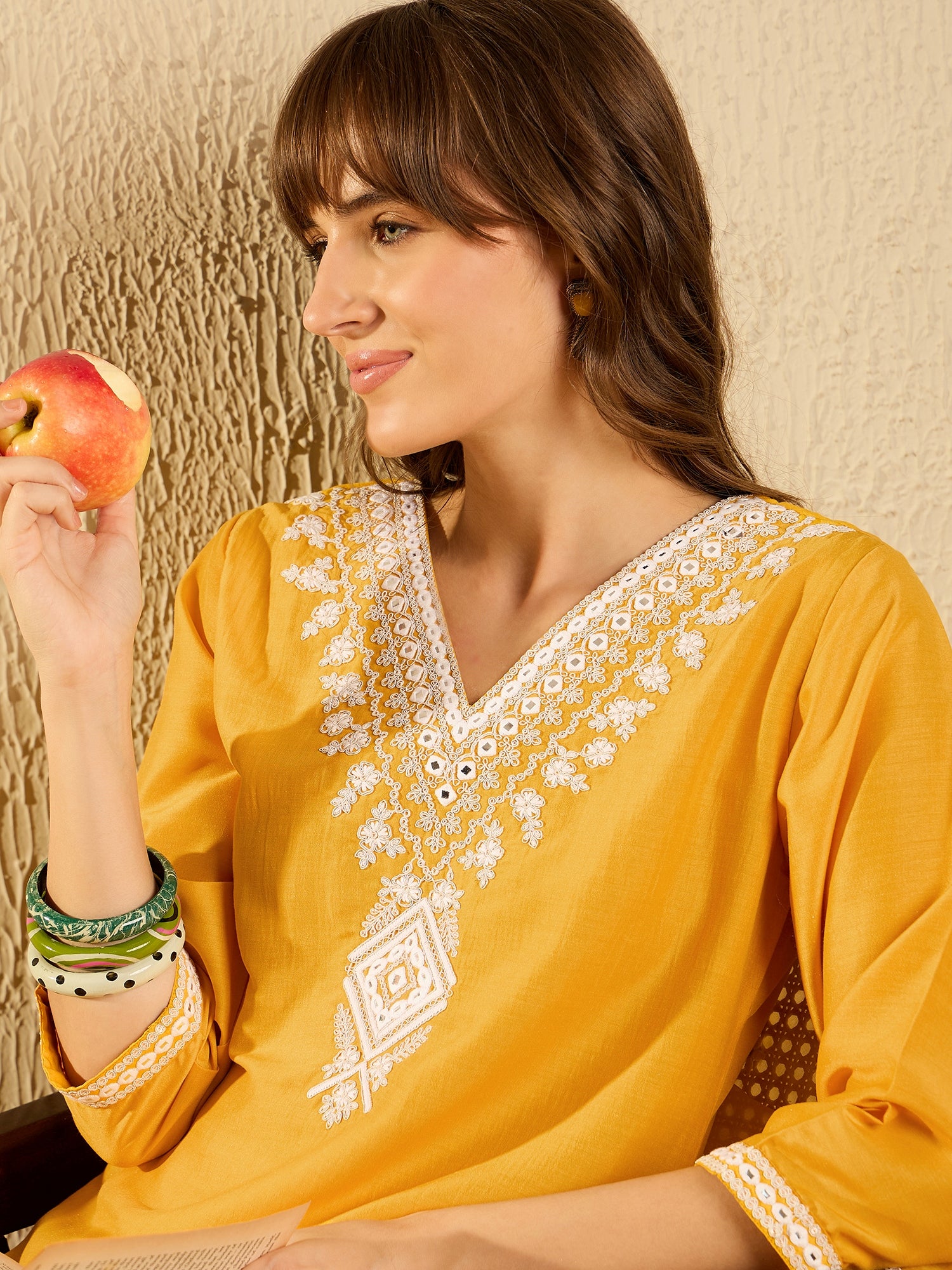 Yellow Kurta Sets  For women,indo era, indoera, kurta set for women, women kurta set, women suit, summer wear for women, festive suit for women, mother's day outfit, dress for mother, mother's day special, kurta set for women, kurta for women, kurta trouser and dupatta