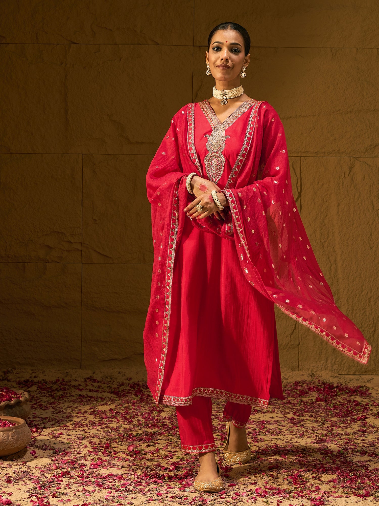 Red Kurta Sets  For women,indo era, indoera, kurta set for women, women kurta set, women suit, summer wear for women, festive suit for women, mother's day outfit, dress for mother, mother's day special, kurta set for women, kurta for women, kurta trouser and dupatta