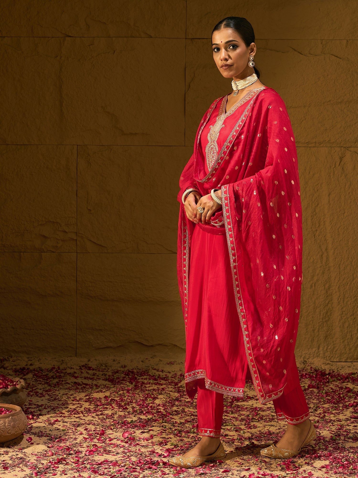 Red Kurta Sets  For women,indo era, indoera, kurta set for women, women kurta set, women suit, summer wear for women, festive suit for women, mother's day outfit, dress for mother, mother's day special, kurta set for women, kurta for women, kurta trouser and dupatta