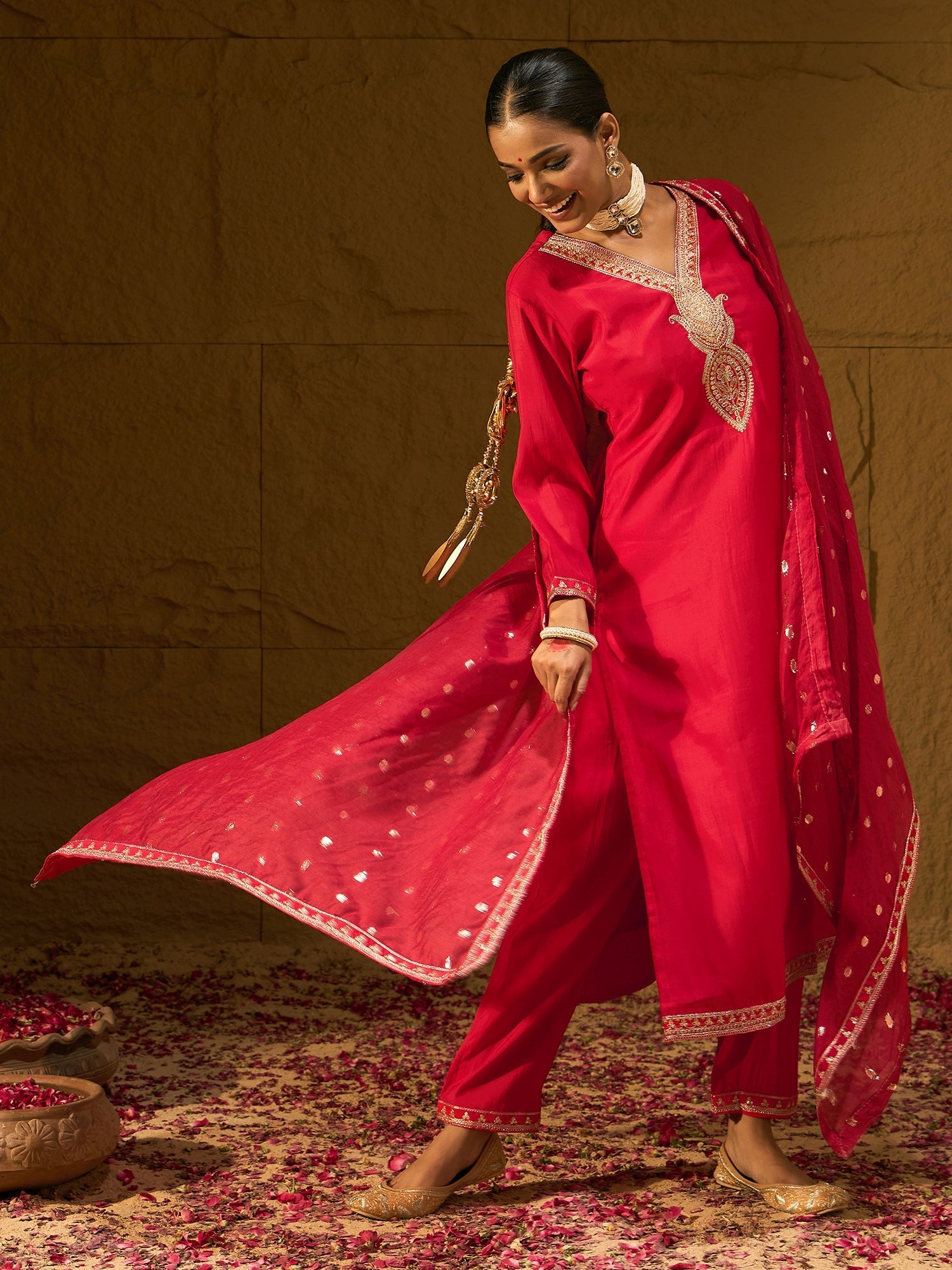 Red Kurta Sets  For women,indo era, indoera, kurta set for women, women kurta set, women suit, summer wear for women, festive suit for women, mother's day outfit, dress for mother, mother's day special, kurta set for women, kurta for women, kurta trouser and dupatta