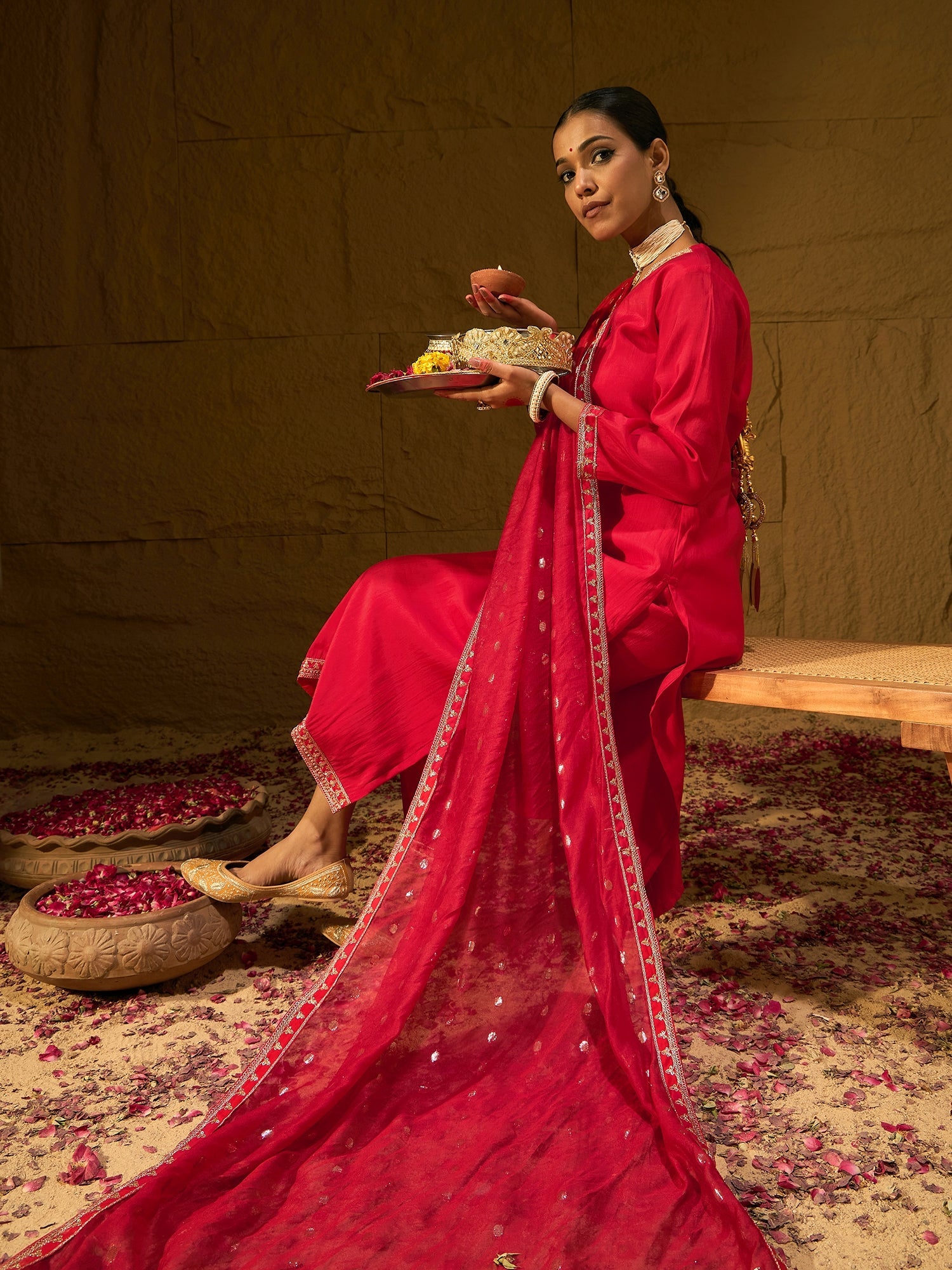 Red Kurta Sets  For women,indo era, indoera, kurta set for women, women kurta set, women suit, summer wear for women, festive suit for women, mother's day outfit, dress for mother, mother's day special, kurta set for women, kurta for women, kurta trouser and dupatta