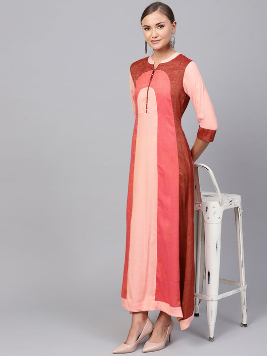 Indo Era Multi Colourblocked A-line Kurta