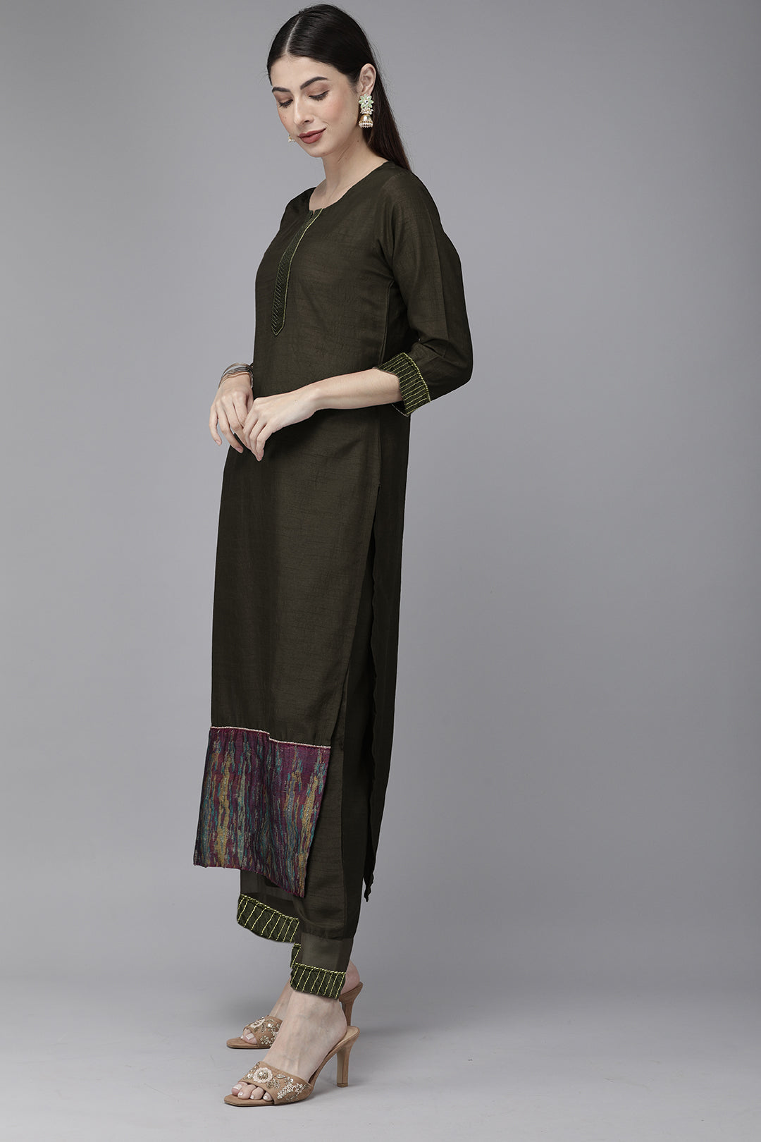 Green Kurta Sets  For women,indo era, indoera, kurta set for women, women kurta set, women suit, summer wear for women, festive suit for women, mother's day outfit, dress for mother, mother's day special, kurta set for women, kurta for women, kurta trouser and dupatta