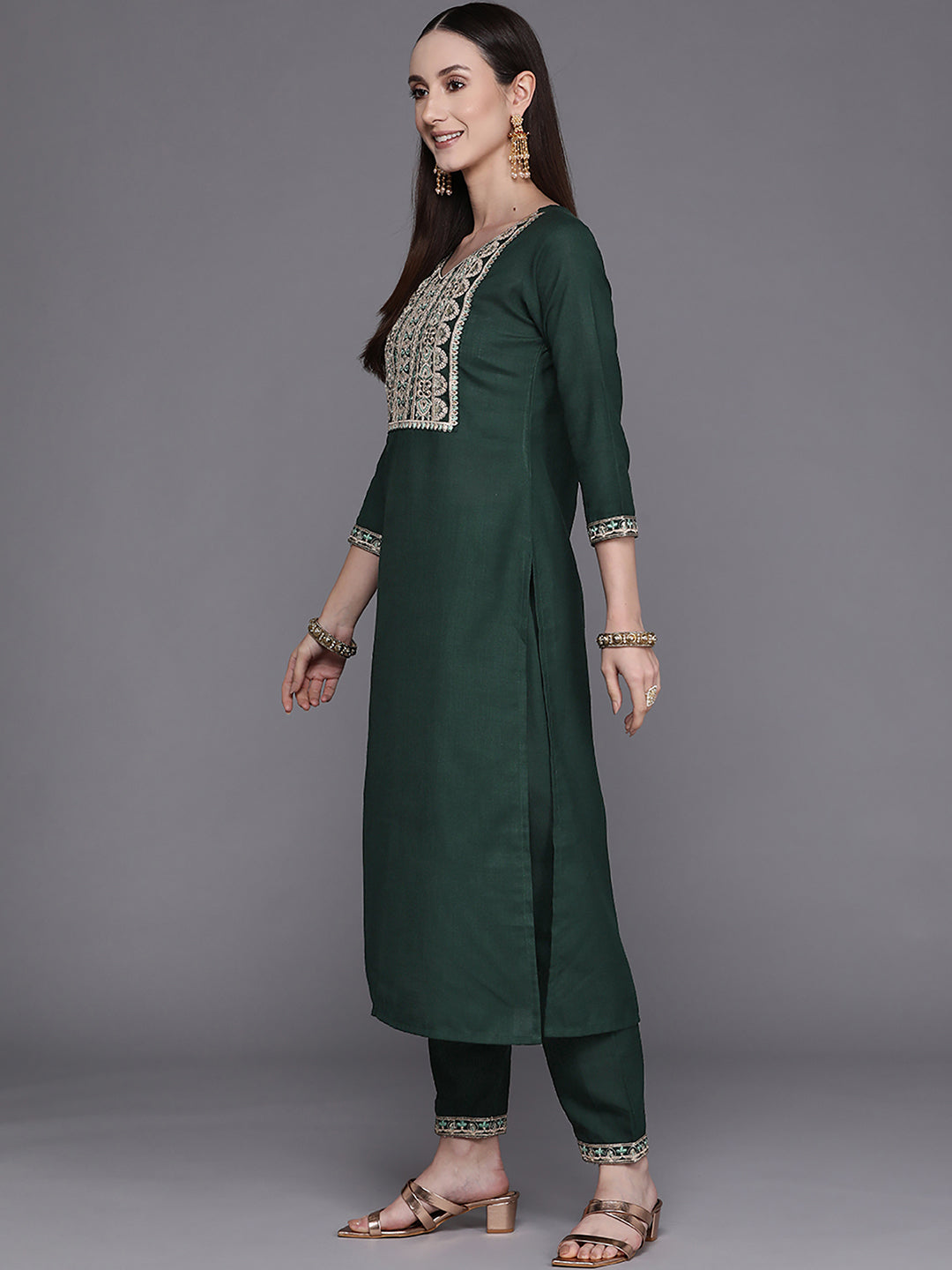 Green Kurta Sets  For women,indo era, indoera, kurta set for women, women kurta set, women suit, summer wear for women, festive suit for women, mother's day outfit, dress for mother, mother's day special, kurta set for women, kurta for women, kurta trouser and dupatta