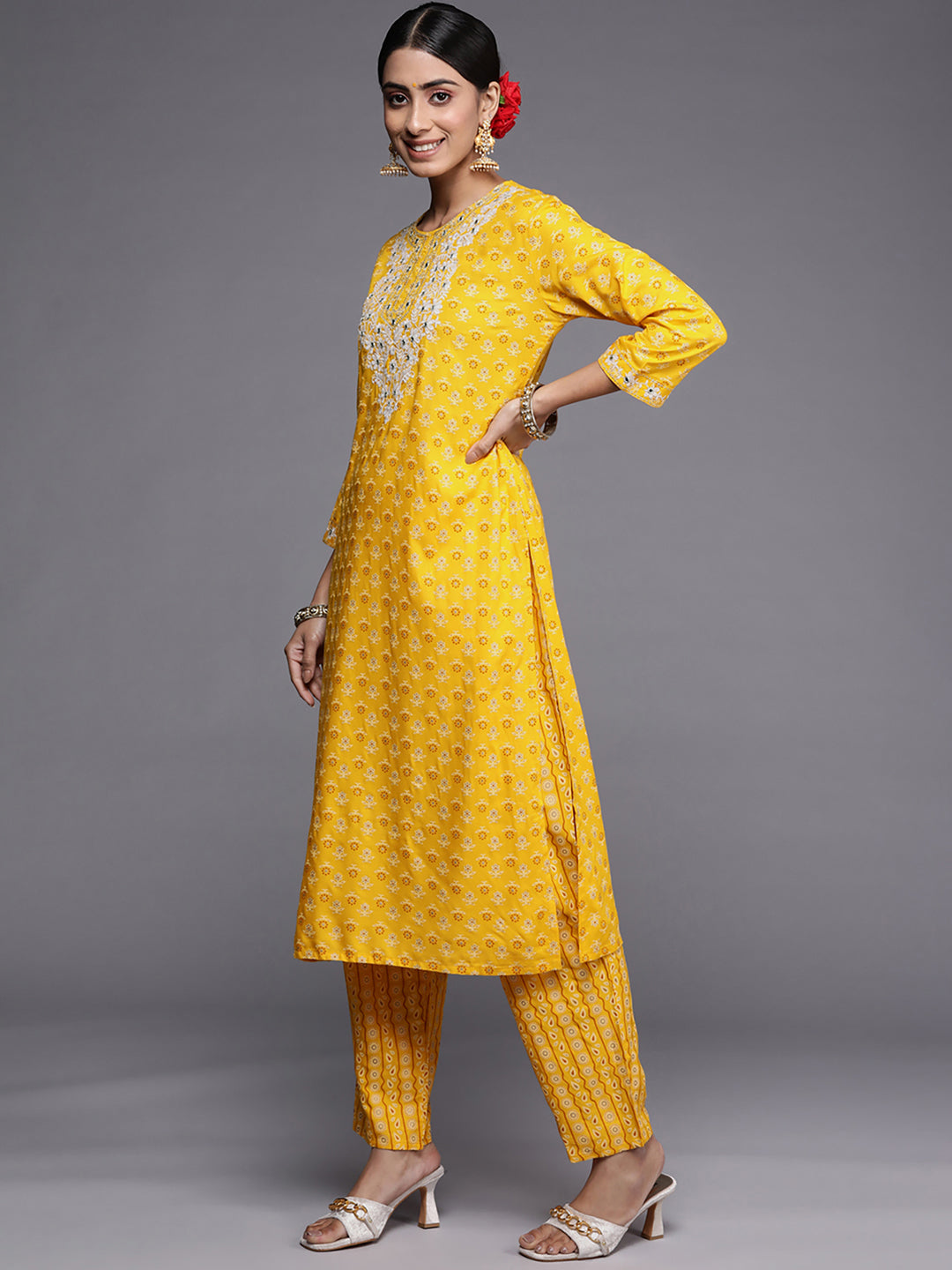 Mustard Kurta Sets  For women,indo era, indoera, kurta set for women, women kurta set, women suit, summer wear for women, festive suit for women, mother's day outfit, dress for mother, mother's day special, kurta set for women, kurta for women, kurta trouser and dupatta
