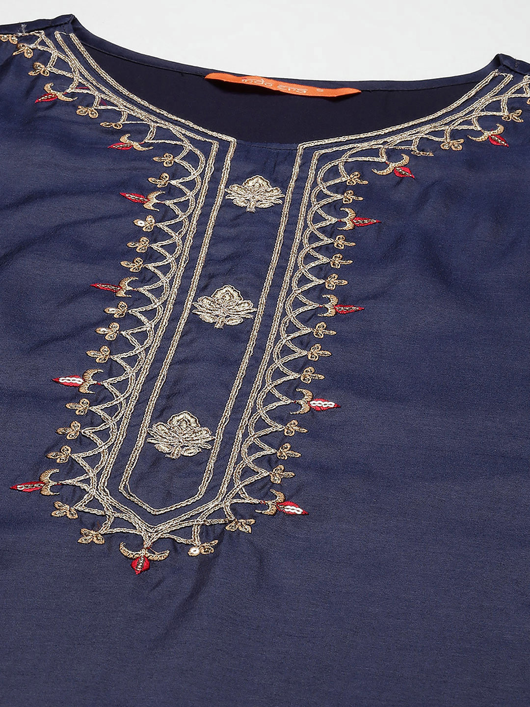 Navy Blue Kurta Sets  For women,indo era, indoera, kurta set for women, women kurta set, women suit, summer wear for women, festive suit for women, mother's day outfit, dress for mother, mother's day special, kurta set for women, kurta for women, kurta trouser and dupatta