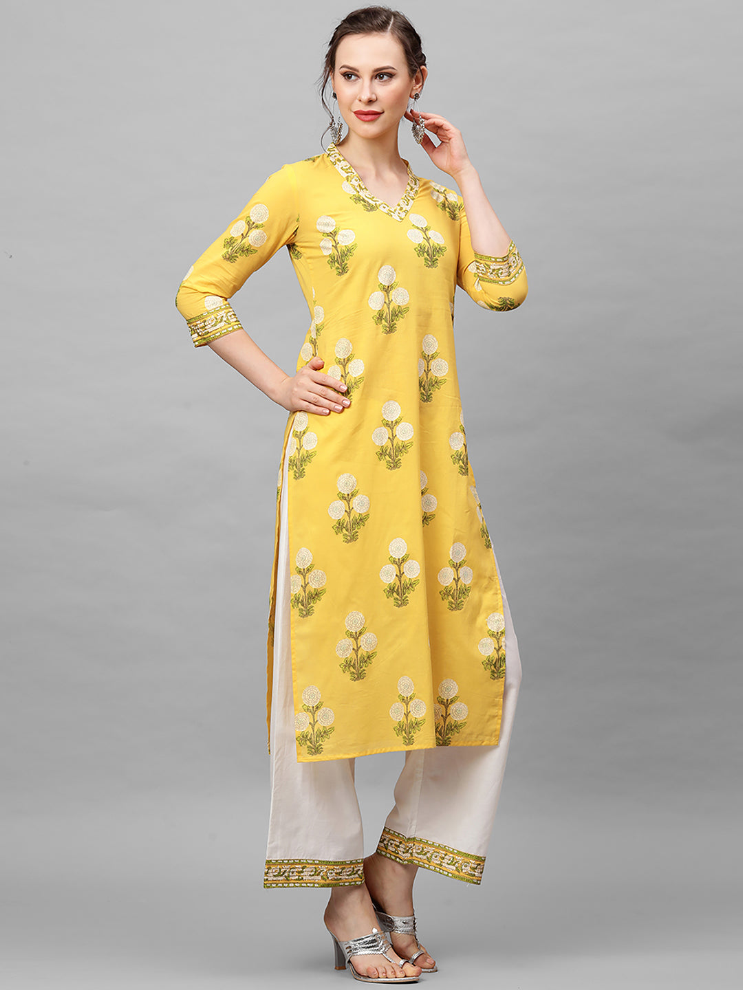 Yellow Kurta Sets  For women,indo era, indoera, kurta set for women, women kurta set, women suit, summer wear for women, festive suit for women, mother's day outfit, dress for mother, mother's day special, kurta set for women, kurta for women, kurta trouser and dupatta