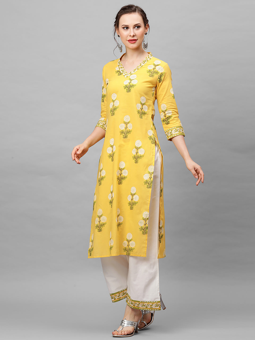 Yellow Kurta Sets  For women,indo era, indoera, kurta set for women, women kurta set, women suit, summer wear for women, festive suit for women, mother's day outfit, dress for mother, mother's day special, kurta set for women, kurta for women, kurta trouser and dupatta