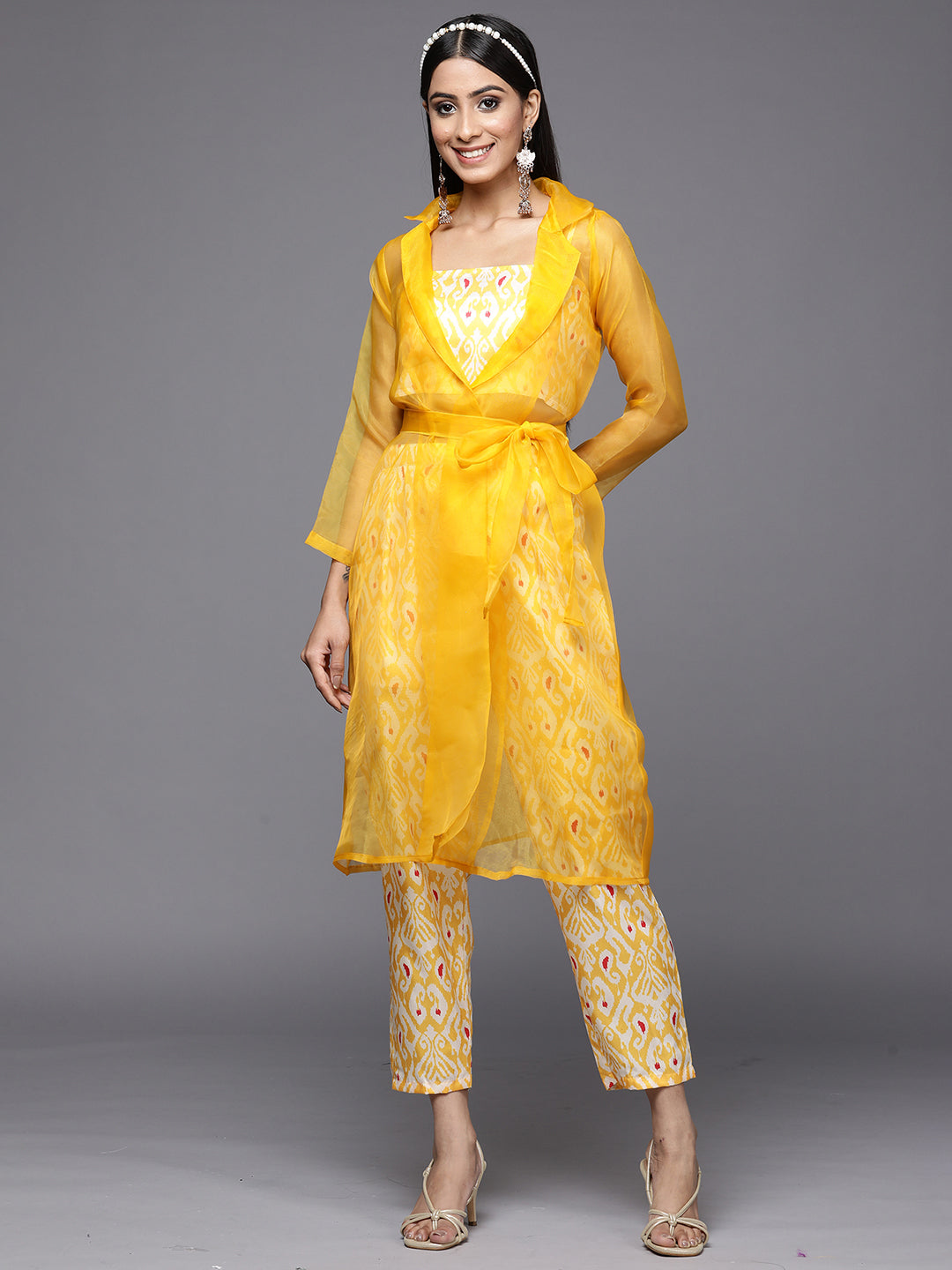 Yellow Kurta Sets  For women,indo era, indoera, kurta set for women, women kurta set, women suit, summer wear for women, festive suit for women, mother's day outfit, dress for mother, mother's day special, kurta set for women, kurta for women, kurta trouser and dupatta