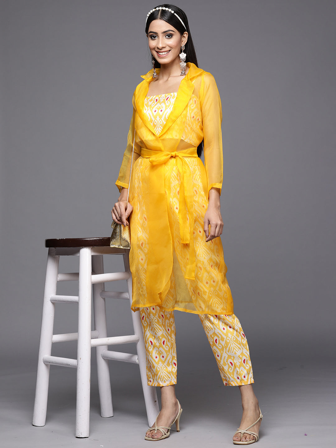 Yellow Kurta Sets  For women,indo era, indoera, kurta set for women, women kurta set, women suit, summer wear for women, festive suit for women, mother's day outfit, dress for mother, mother's day special, kurta set for women, kurta for women, kurta trouser and dupatta