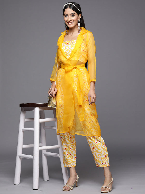 Yellow Kurta Sets  For women,indo era, indoera, kurta set for women, women kurta set, women suit, summer wear for women, festive suit for women, mother's day outfit, dress for mother, mother's day special, kurta set for women, kurta for women, kurta trouser and dupatta