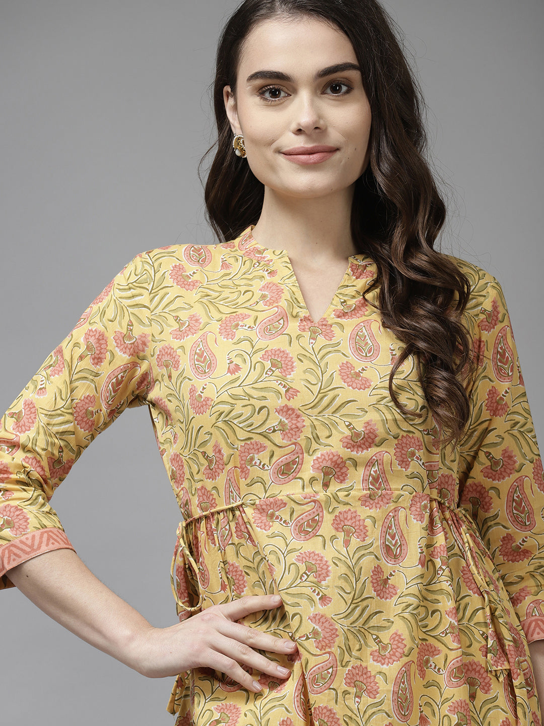 Yellow Kurtas  For women,indo era, indoera, kurta set for women, women kurta set, women suit, summer wear for women, festive suit for women, mother's day outfit, dress for mother, mother's day special, kurta set for women, kurta for women, kurta trouser and dupatta