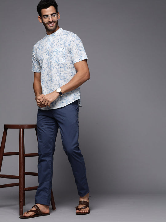 Indo Era Blue Tie-Dye Cotton Straight Kurtas