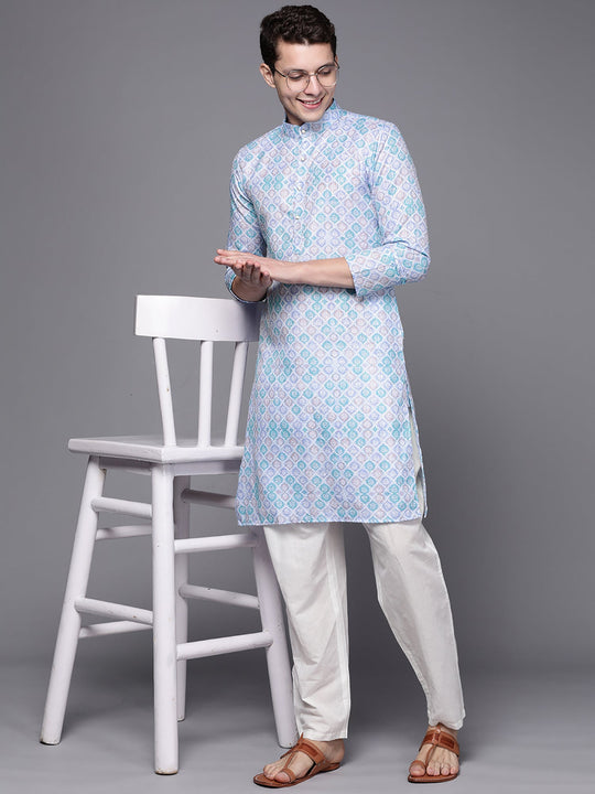 Indo Era White Ethnic Motifs Cotton Straight Kurtas