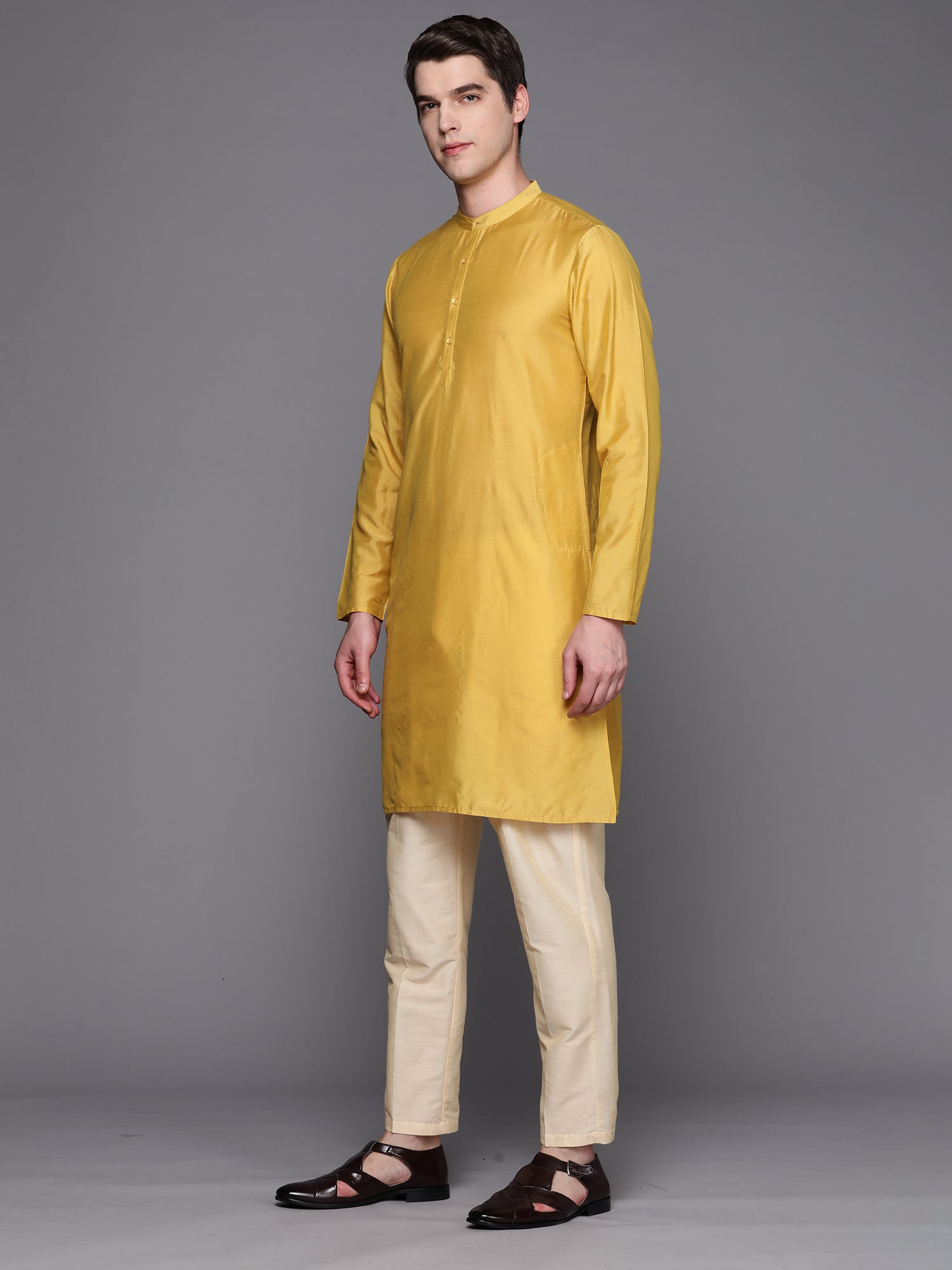Yellow Kurtas  For women,indo era, indoera, kurta set for women, women kurta set, women suit, summer wear for women, festive suit for women, mother's day outfit, dress for mother, mother's day special, kurta set for women, kurta for women, kurta trouser and dupatta
